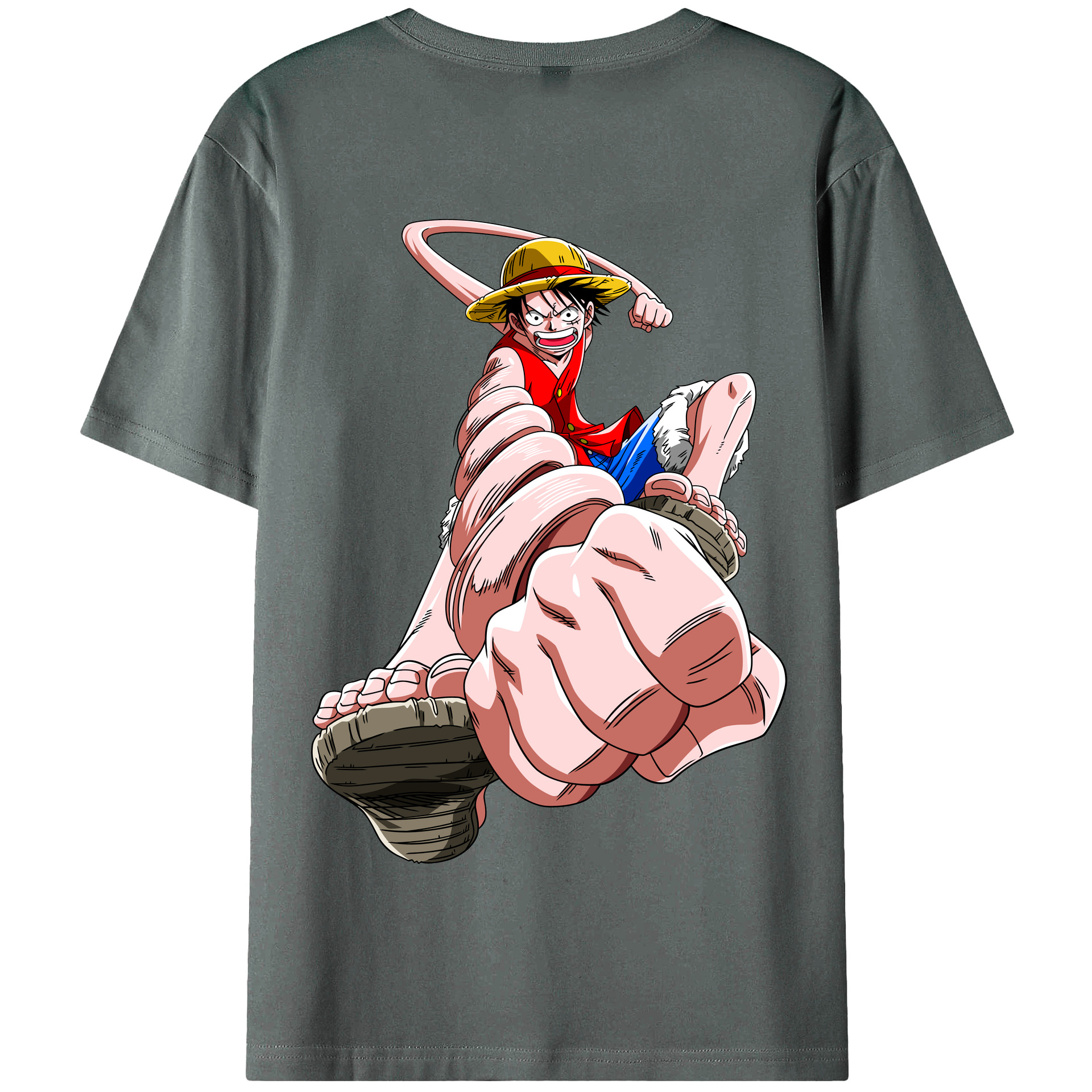 ワンピース モンキー・D・ルフィ ONE PIECE Monkey D. Luffy 綿100％半袖Tシャツ（背面プリント）